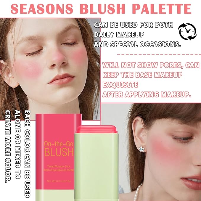 Blush Cream for Cheeks,Face Matte Contour Blush Makeup,Buildable Shimmer Facial Cheek Blusher Shades,Blendable Cosmetic Makeup Blush 03-Velvo Beauty