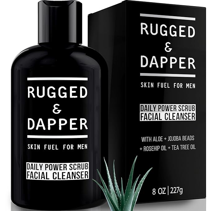 Premium Daily Power Scrub | 8 oz | Exfoliating Mens Face Wash | Deep Cleans + Prevents Breakouts | Face Wash Men's | Natural Ingredients | Made in USA-Velvo Beauty