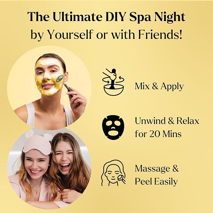 VogueNow Jelly Face Mask for Facials - 24K Gold Hydrating, Brightening & Nourishing Jelly Mask with Free Jade Roller & Spatula | Professional Hydrojelly Masks | Vajacial Jelly Mask Powder | 23 Oz Jar-Velvo Beauty