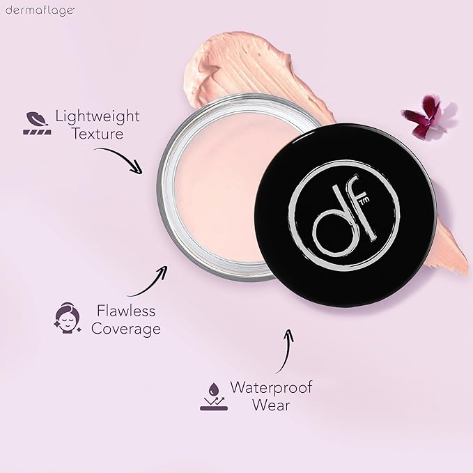 Dermaflage Waterproof Concealer Cream - Full Coverage, Matte Finish, Porcelain Color, 9 Shades, Long-Lasting, Conceals Dark Circles, Tattoos, Acne-Velvo Beauty