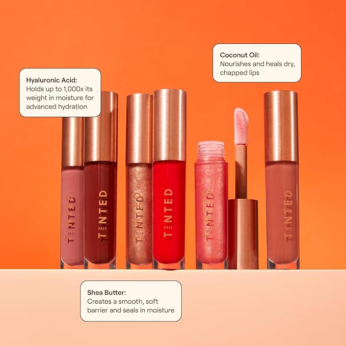 Live Tinted Huegloss High-Shine Lip Gloss - Hydrating, Non-Sticky, Moisturizing Lip Gloss with Hyaluronic Acid, Coconut Oil, and Shea Butter For a Soft Barrier & Seals in Moisture - Soft Shimmary Pink-Velvo Beauty