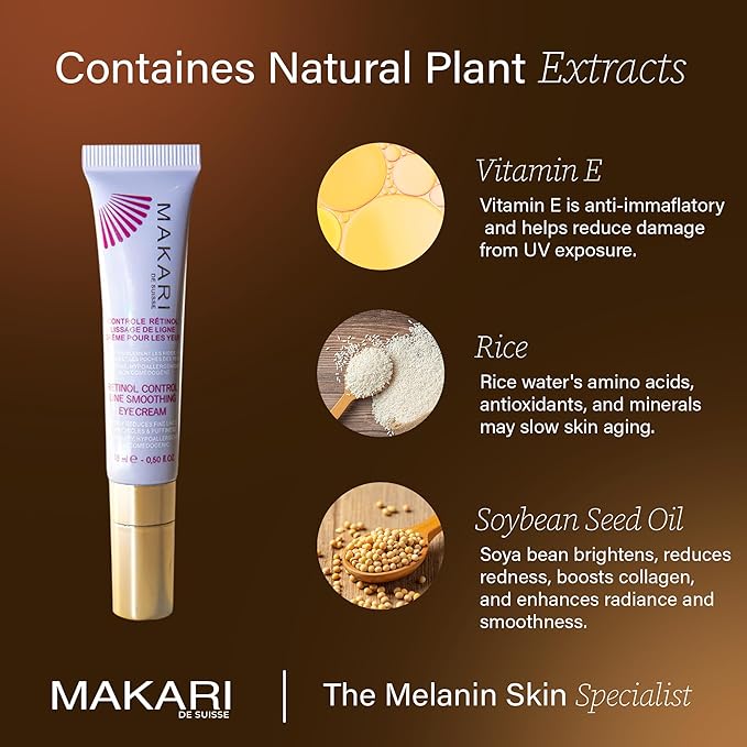 MAKARI Retinol Eye Cream - Collagen Boosting Formula for Fine Lines & Wrinkles | Rice Water, Soybean Seed Oil, Vitamin E | Reduce Puffiness, Firm Skin-Velvo Beauty