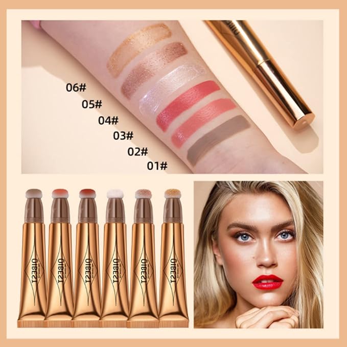 3Pcs Contour Beauty Wand,Liquid Face Concealer Contouring with Cushion Applicator,Liquid Blush Shading Bronzer Stick Natural Matte Finish, Lightweight Blendable Super Silky Cream Contour Stick Makeup-Velvo Beauty