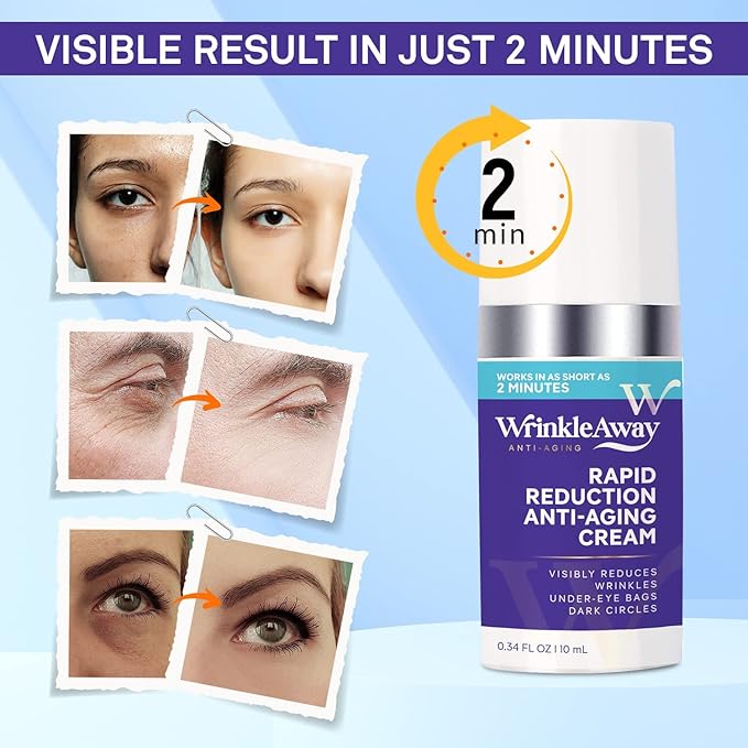 Rapid Reduction Anti-Aging Cream, Visibly Reduce Wrinkles, Under Eye Bags, Dark Circles and Fine Lines, Instant Result in 2 Minutes-10mL by WrinkleAway-Velvo Beauty