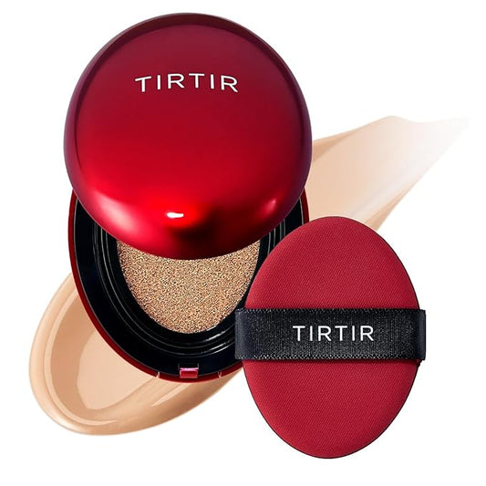 TIRTIR Mask Fit Red Cushion Foundation | Japan's No.1 Choice for Glass skin, Long-Lasting, Lightweight, Buildable Coverage, Semi-Matte (25N Mocha, 0.63 Fl Oz (Pack of 1))-Velvo Beauty