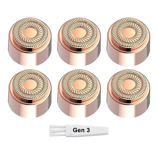 Replacement Heads Gen 3 for New Version Flawless Facial Hair Remover Generation 3, Double Ring Blades Head for New Flawless, 6 pack-Velvo Beauty