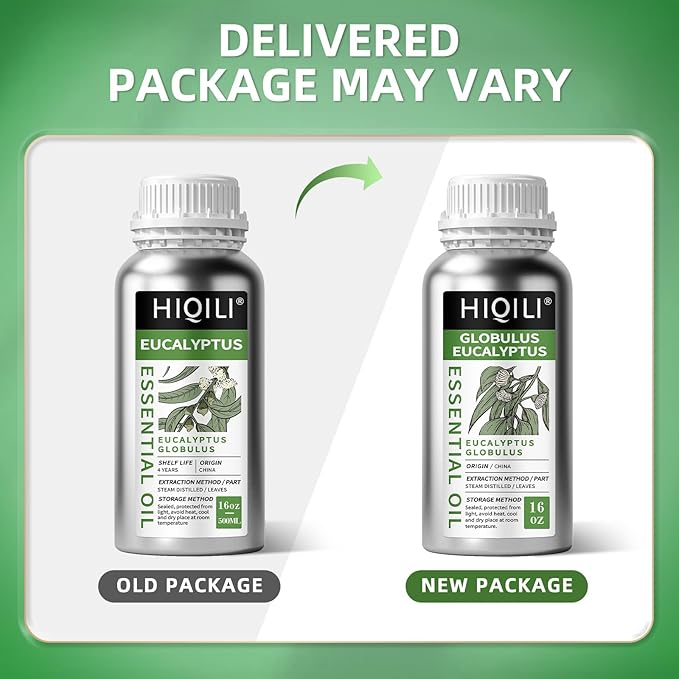 HIQILI Eucalyptus Essential Oil for Spray, Diffuser & Skin, 100% Pure Undiluted - 16 Fl Oz-Velvo Beauty