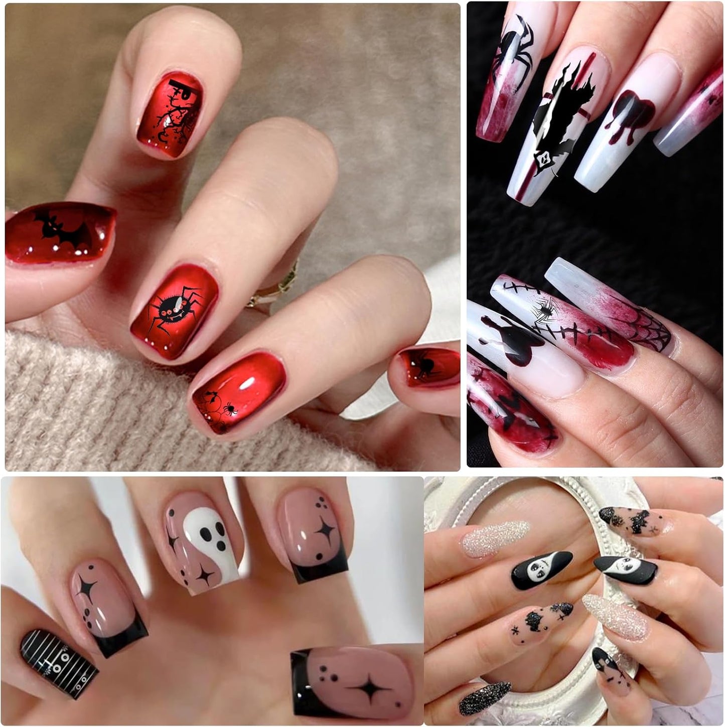 Biutee Nail Stamping Plates 8PCS Nail Stamping Polish Gel and Nail Stamper Kit 10 PCS Nail Art Stamper Plates, French Flower Leaves Animal Lace Halloween Design (10 PCS Plates With 8 PCS Gel)-Velvo Beauty