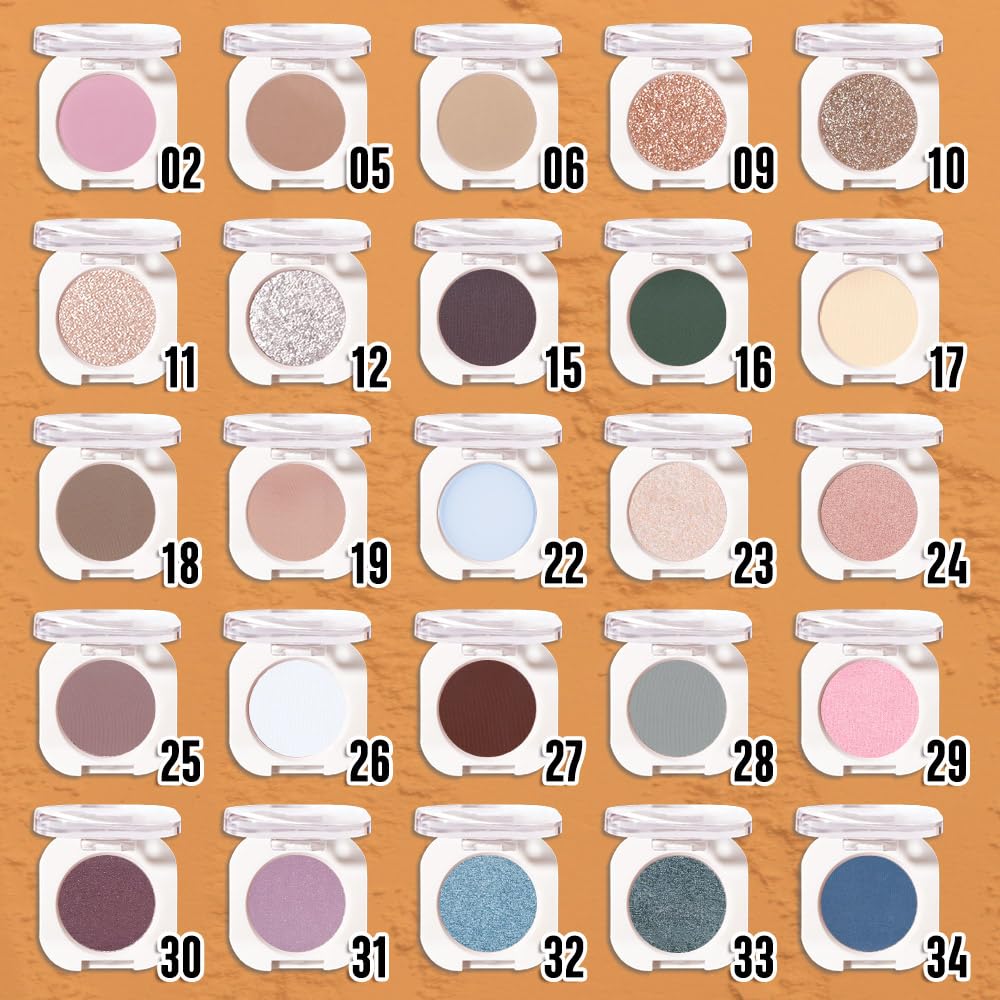 Light Brown Glitter Eyeshadow Palette for Women, Single Monochrome Eye Shadow Makeup, Shiny Pressed Powder, Blendable Natural sombras para ojos, Holographic,Vegan,Travel -9-Velvo Beauty