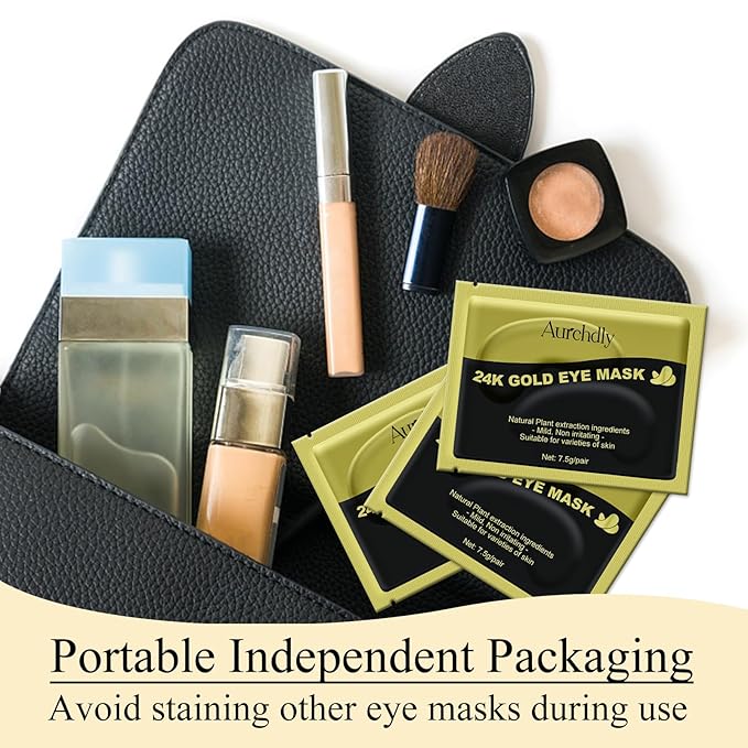 Under Eye Patches(15 Pairs), 24K Gold Eye Mask for Dark Circles, Puffy Eyes and Wrinkles, with Hyaluronic Acid & Collagen-Velvo Beauty