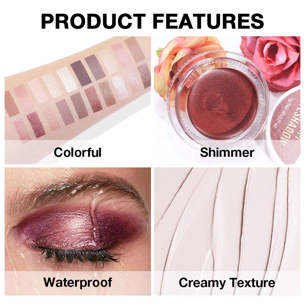 Single Cream Bright Nude Matte Eyeshadow Palette Makeup, Natural Single Mini Instant Holographic Eyeshadow For Women, Sombras Crema Para Ojos, Talc, Paraben & Cruelty Free, R01-Velvo Beauty