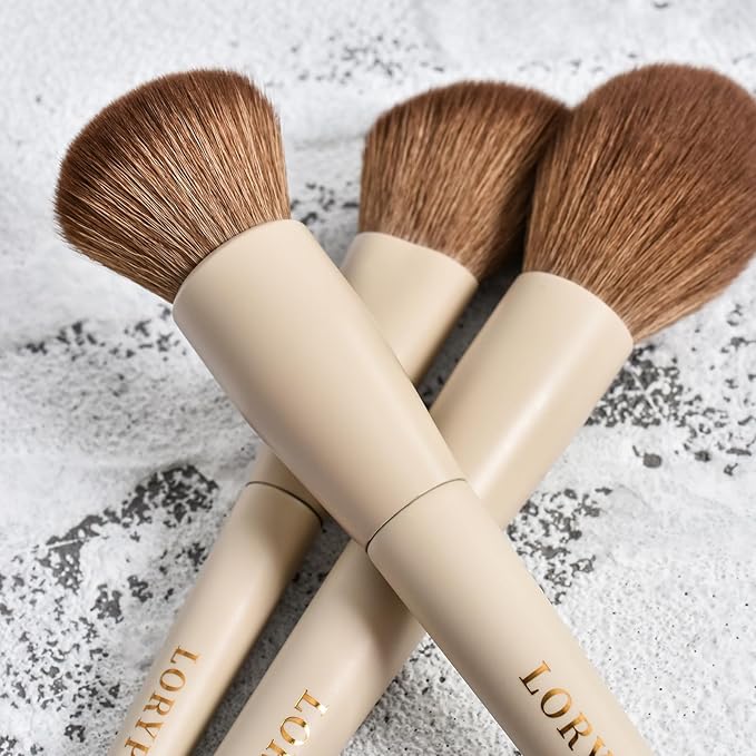 LORYP 18 Piece Makeup Brushes Set Labeled Face and Eye Brush Set Complete with Foundation, Concealer, Contour, Blending, Blush, Eyeshadow Brushes with Travel Holder Case-Velvo Beauty