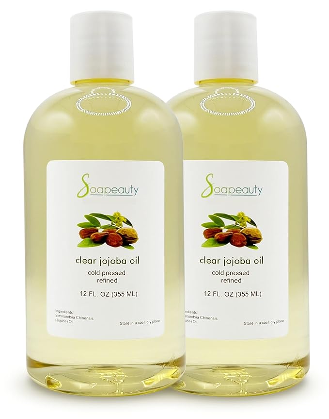 Soapeauty Clear Jojoba Oil | 100% Pure & Natural | Refined, Cold Pressed, Hexane Free | Moisturizing Oil for Skin, Face, Hair & Nails | 24 fl oz (2 * 12 fl oz)-Velvo Beauty