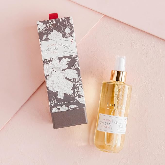 LOLLIA In Love Dry Body Oil, 6.8 Fl. Oz. – Classic Petal – Women’s, Scented, Moisturizing, Dry Body Oil for Women, For All Skin Types-Velvo Beauty