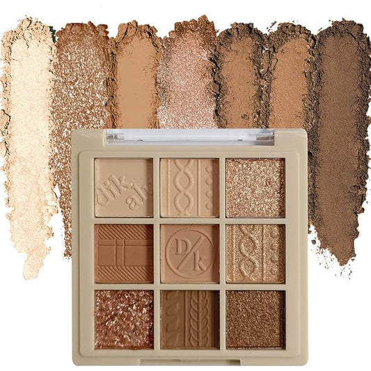 Eyeshadow Palette Makeup- 9 Colors Eyeshadow Palette Matte Shimmer Korean Natural Eye Shadow palettes Highly Pigmented Naturing-Looking Long Lasting (15#)-Velvo Beauty