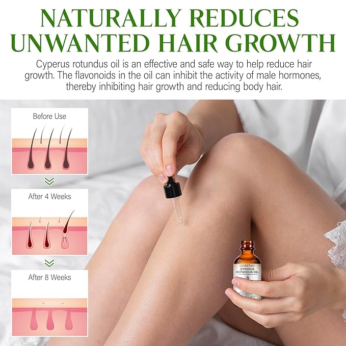 Cyperus Rotundus Oil,Cyperus Oil,Cyprus Rotundus Oil for Hair Removal,Cyperus Oil Natural, Soothing and gentle,Reducing Body Hair Growth,Smooth Skin & Hair Removal,60ml-Velvo Beauty