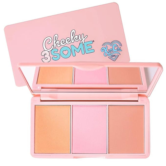 KimChi Chic Beauty Cheeky 3Some Blush Trio, Blush Makeup Palette with 3 Colors, Use Individually or Blend All Shades for Custom Look, 01 Just A Pinch, 0.47 oz-Velvo Beauty