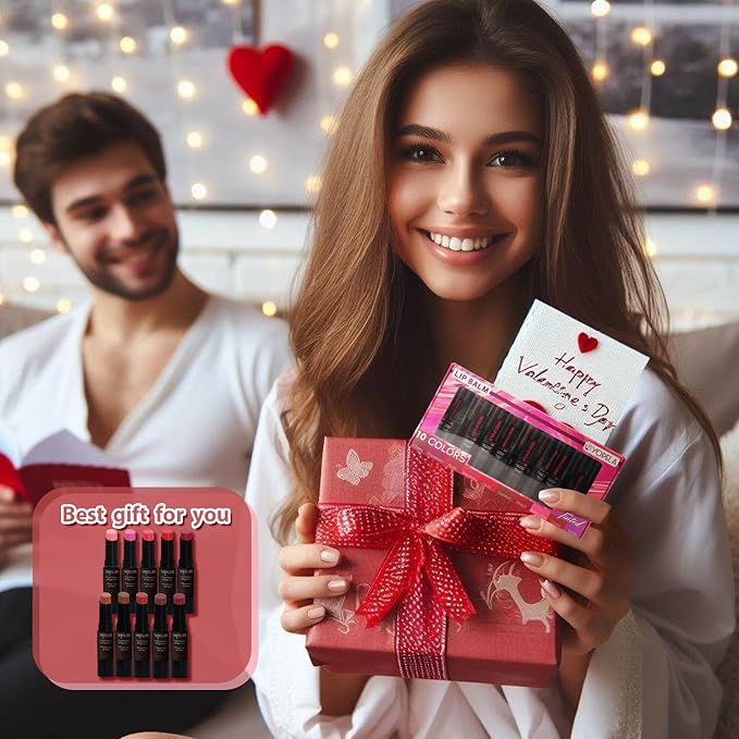 10 Pack Tinted Lip Balm Stocking Stuffers Tinted Chapstick - Moisturizing Lips - No petroleum, Chemicals, Gluten, or Phthalat-Velvo Beauty