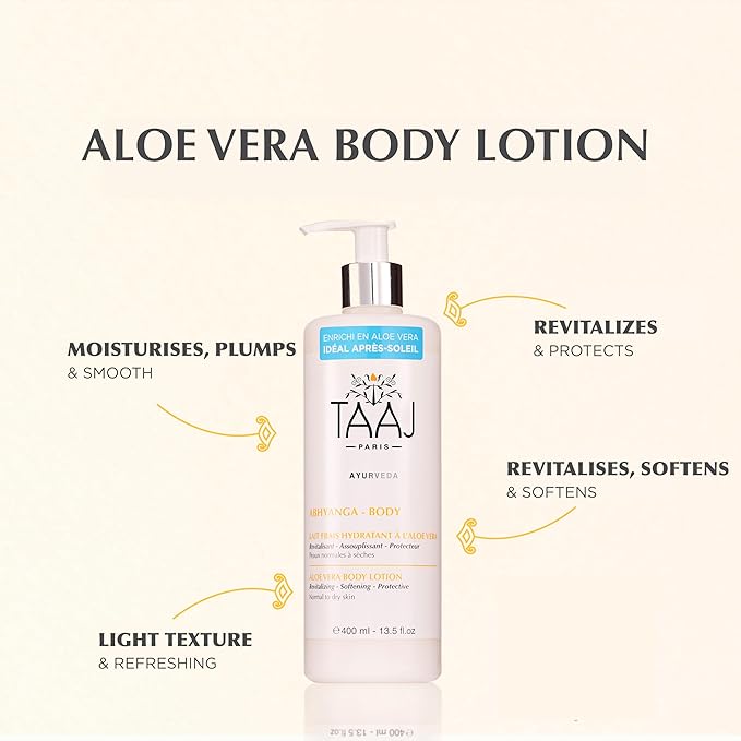 | Refreshing Body Milk with Aloe Vera – Soothes, Hydrates & Revitalizes | Regenerating, Softening & Protective Actives | Non-Greasy Finish |Ayurvedic Skincare | 97% natural & Vegan | 13.5 fl oz-Velvo Beauty