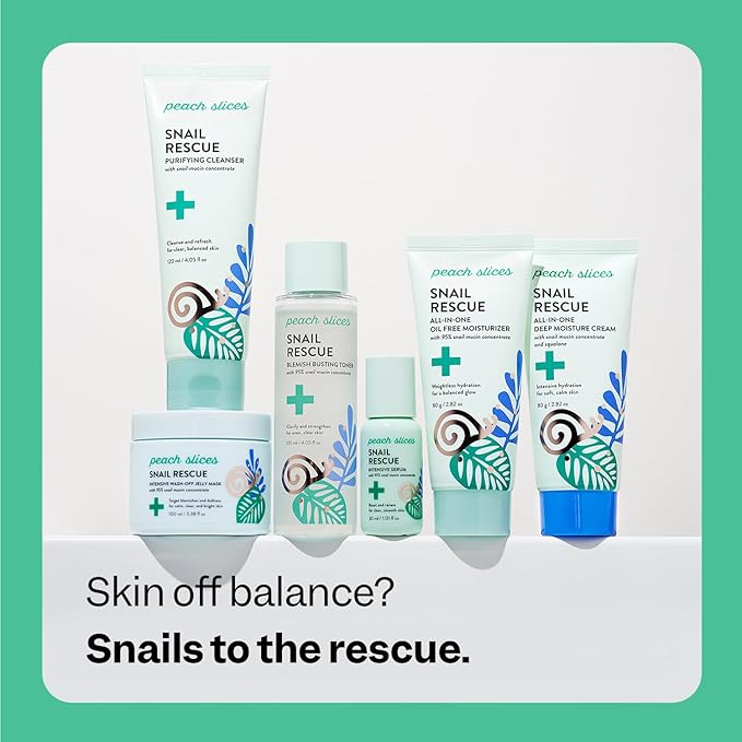 Peach Slices | Snail Rescue Intensive Treatment Wash-Off Face Mask | 95% Snail Mucin | For Dark Spots & Blemishes | Refreshing & Calming Mask | Clear, Radiant, & Hydrated Skin | Skin Care | 3.38 oz-Velvo Beauty