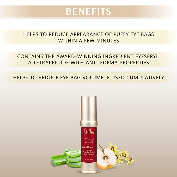 Shira Boto-Derm Rx Instant Anti-Puffiness Eye Cream- for Wrinkles Dark Circles Eye Bags Fine Lines Anti Aging And Tired-Looking Eyes. (2.2 oz.)-Velvo Beauty