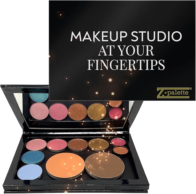 Junior Magnetic Makeup Palette, Empty Magnetic Palette, Universal Magnet makeup palette for Eyeshadows, Powders, Customizable Beauty Organizer with Mirror-Velvo Beauty