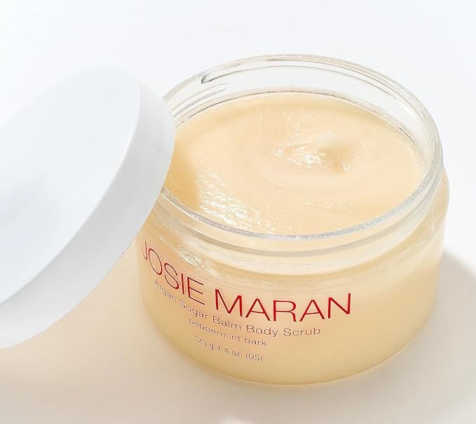Josie Maran Argan Sugar Body Scrub Trio - 3-Piece Body Care Set - Softens, Smoothes & Hydrates Dry Skin - Includes Scents Sweet Clementine, Peppermint Bark & Sweet Cranberry (3 Count)-Velvo Beauty