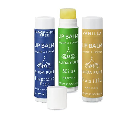 Favorites Lip Balm Collection, Vegan Lip Balm Set, Bees Wax Free, Coconut Oil Free, Avocado Oil, Organic Jojoba Oil, Vitamin E, Natural Moisturizer For Dry Cracked Lips, 3 Tube Set-Velvo Beauty
