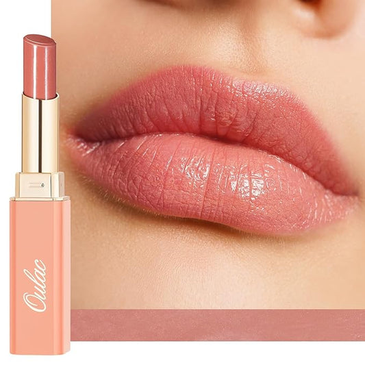 Oulac Moisturizing Shine Pink Peach Lipstick for Women - 2 in 1 Pink Peach Glossy Tinted Lip Balm, Hydrating Winter Lipstick for Dry Lips,Shine Juicy Finish Vegan 2.2g/0.07oz (G13)-Velvo Beauty