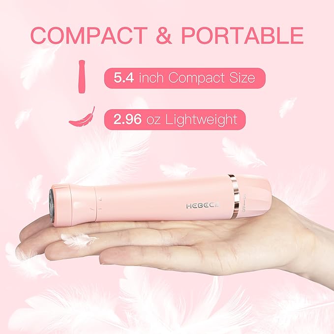 Nose Hair Trimmer for Women, 3in1 Electric Eyebrow Trimmer Waterproof Facial Hair Removal Rechargeable Hair Shaver Razor for Nose Ear Eyebrow Peach-Fuzz Lips Chin FT3001 Pink-Velvo Beauty