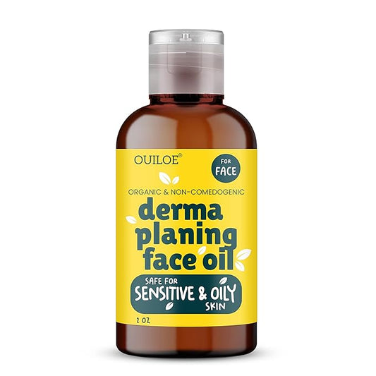 Dermaplaning Oil for Women - Face Shaving Oil for Oily Skin - Non Comedogenic, Fragrance Free, Organic, Natural and Lightweight - Use with Dermaplaning Tool for Face, 2oz by Ouiloe-Velvo Beauty