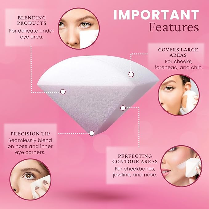 StansOut Beauty Sponge 4-Pack – Streak-Free, Airbrushed Finish | Reusable, Quick-Drying, Latex-Free | Multi-Angle Blending Sponge for Cream, Liquid & Powder | Pro Makeup Applicator-Velvo Beauty