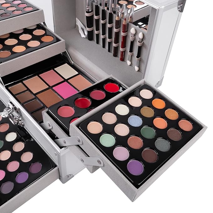 132 Colors All-in-one Makeup Palette Cosmetic Contouring Kit Gift Box Combination with Eyeshadow, Cream Concealer, Eyebrow Powder, Lip Gloss, Blush and Face Pressed Powder-Velvo Beauty