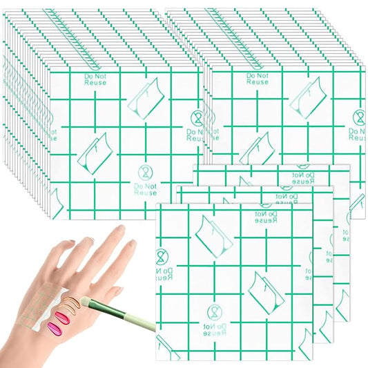 150 Pieces Makeup Hand Palette Single Use Makeup Hand Palette Disposable Adhesive Makeup Mixing Tray Cosmetic Makeup Palette Transparent Waterproof Makeup Tape for Makeup Artist-Velvo Beauty