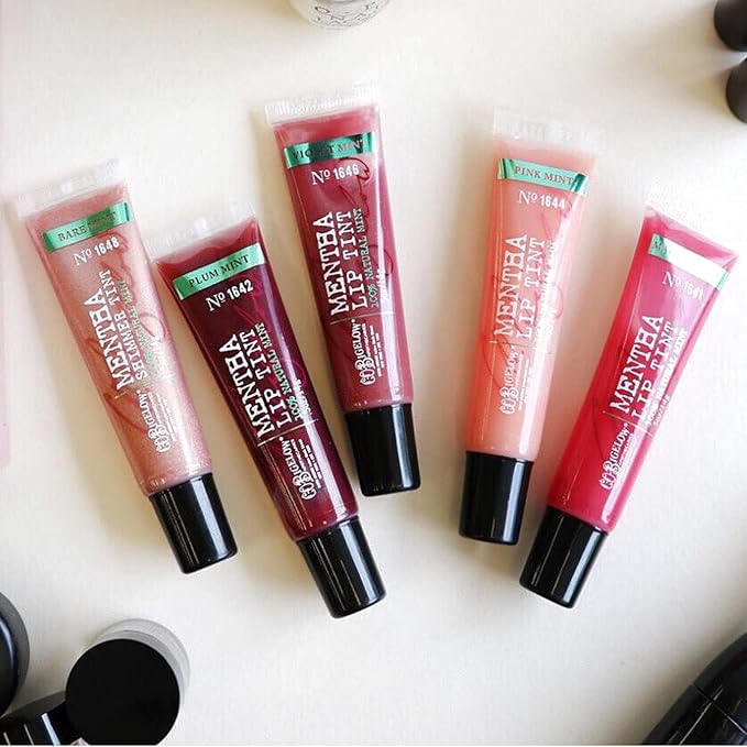 C.O. Bigelow Plum Mint Mentha Lip Tint Trio, Moisturizing Lip Balms for Dry Lips, Light Purple Tinted Lip Gloss, Bulk Lip Balm 3 Pack, 0.5 oz Each-Velvo Beauty
