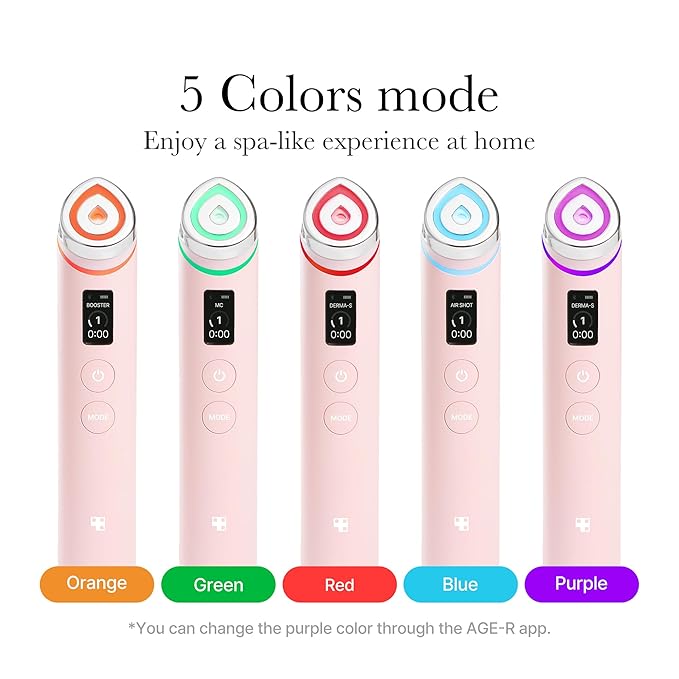 medicube Age-R Booster Pro Pink | 6-IN-1 Real Glass Glow Beauty Massager | Looking Glass Skin | Korean Skin Care-Velvo Beauty