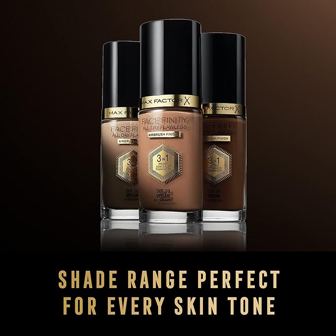 Max Factor Facefinity 3-in-1 All Day Flawless Liquid Foundation, SPF 20-90 Amber, 30 ml-Velvo Beauty