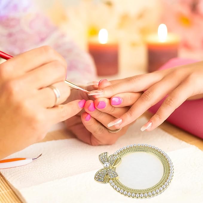 Resin Nail Art Palette Gold Edge Nail Holder Heart Shaped Color Makeup Foundation Mixing Tools Display Board Gel Nail Art Color Mixing Palette Painting Tray Manicure Tool-Velvo Beauty