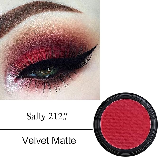 Erinde Single Red Matte Eyeshadow Palette, High Pigmented Eye Shadow Powder, Long Lasting, Ultra-Blendable, Intense Color-Velvo Beauty