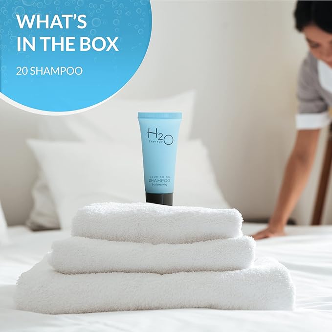 H2O Therapy Shampoo, Travel Size Hotel Hospitality, 0.85 oz (Case of 20)-Velvo Beauty