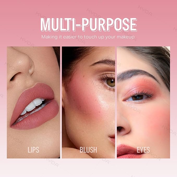 KYDA Liquid Blush, Matte Tinted for Cheeks, Lasting Dewy Finish, High Pigment Soft Creamy Blush, Blendable Lightweight Cover-Nude Pink-Velvo Beauty