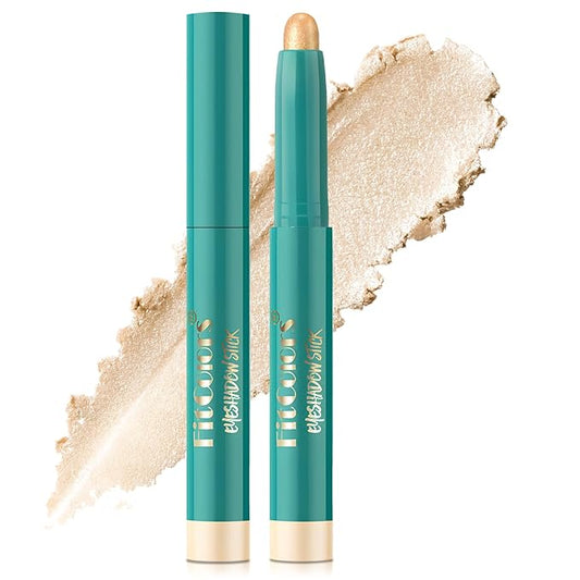 Eyeshadow Stick, Eye Brightener Stick Shimmer Smooth Cream Eyeliner Pencil Long Lasting Waterproof Glitter Highlighter Eye Shadow Makeup, Champagne-Velvo Beauty