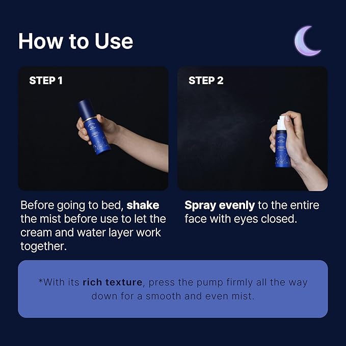 Perfect Sleep Repair Mask Mist 2.70fl.oz, Retinol-Infused Dual Layer Sleeping Serum-in-Mist for Overnight Skin Recovery, Lifting & Wrinkle Care, Deep Hydration & Radiance Boosting Korean Facial Spray-Velvo Beauty