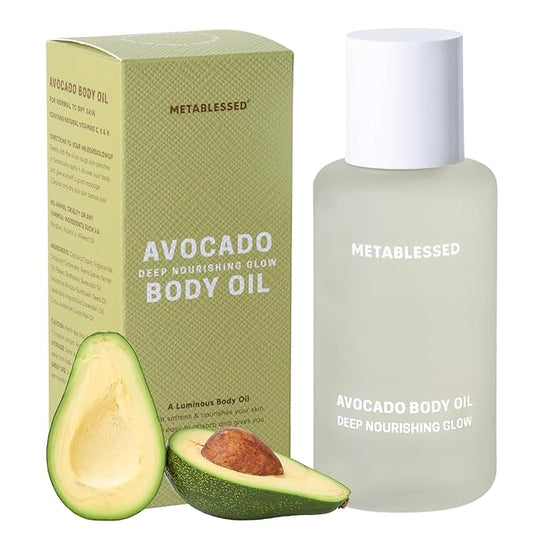 Avocado Dry Body Oil - Deep Nourishing Glow, Fast Absorbing & Non-Greasy Body Moisturizer. Luxurious Soothing Aromatherapy. Sensitive Skin Safe, Clean Beauty 3.38 fl. oz-Velvo Beauty