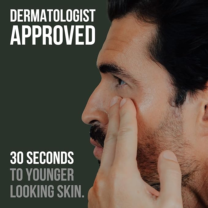 Men's Eye Cream for Dark Circles, Puffiness, Wrinkles & Puffy Eyes, Unscented Gel with Hyaluronic Acid, Vitamin E, Argan Oil, 1 Fl Oz-Velvo Beauty