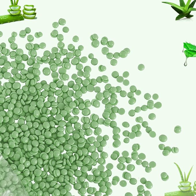 PURPLESKY Wax, 1lb Green Hard Wax Beads for Coarse Hair Removal, Waxing Beads for Bikini, Leg, Back, Face, Brazilian Wax for Women & Girls, Biodegradable, All Skin Types, Unisex, Whole Body-Velvo Beauty