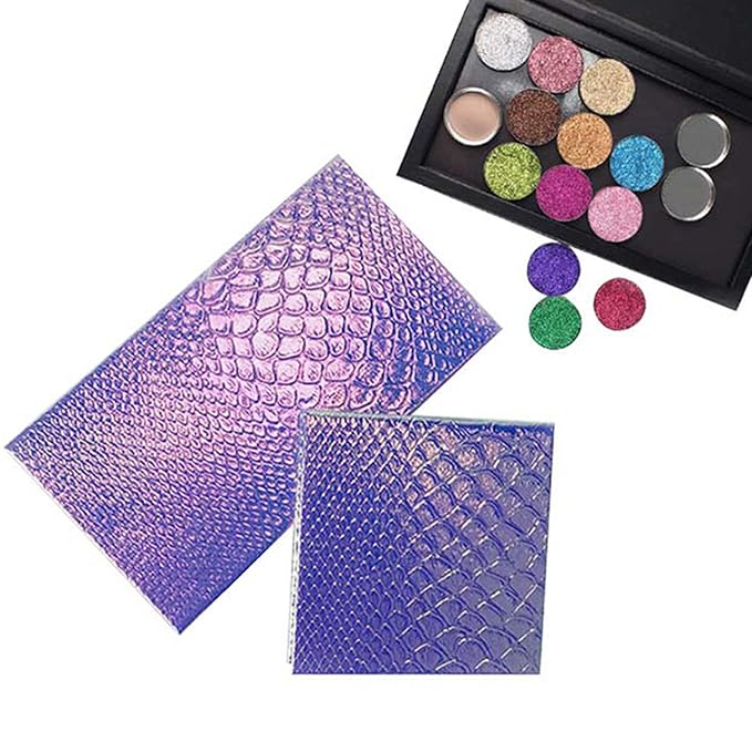 Makeup Palette With Mirror, Empty Eyeshadow Makeup Box Cosmetics Palette Fish Scale DIY Storage Tray Box Holder-Velvo Beauty