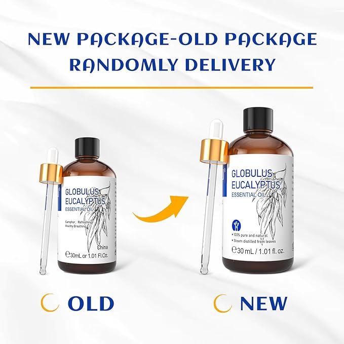 HIQILI Eucalyptus Essential Oil 1 Fl Oz, 100% Pure Natural Therapeutic Grade, Premium Grade Glass Dropper for Diffuser, Humidifier, Air Freshening, Cleaning, Home, Skin-Velvo Beauty