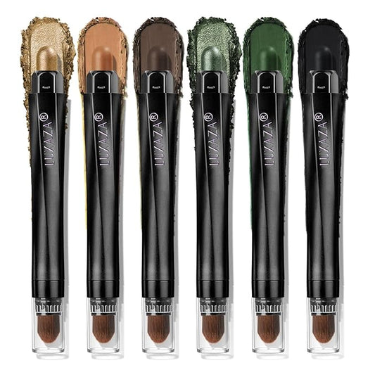 Neutral Eyeshadow Stick Makeup Set, Metallic Shimmer Matte Cream Eye Shadow Eyeliner Brightener Pencil Crayon - Classic 6PCS A013-Velvo Beauty