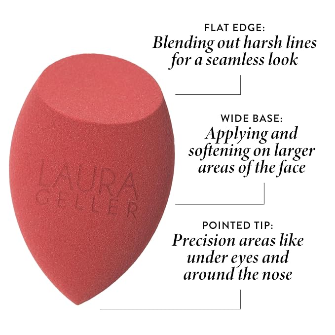 LAURA GELLER NEW YORK Full Face Blending Sponge, Easy Makeup Blender for Foundation & Concealer, Latex-Free for Sensitive Skin-Velvo Beauty